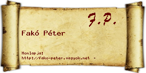 Fakó Péter névjegykártya
