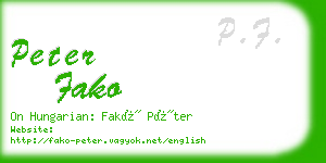 peter fako business card